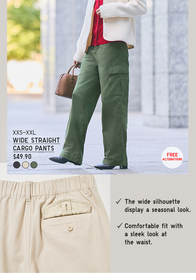PDP1 - WOMEN WIDE STRAIGHT CARGO PANTS