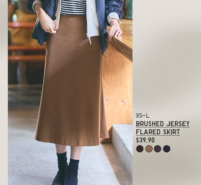 PDP4 - WOMEN BRUSHED JERSEY FLARED SKIRT