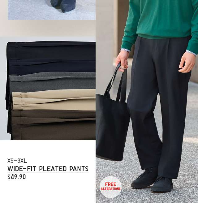PDP5 - MEN WIDE-FIT PLEATED PANTS