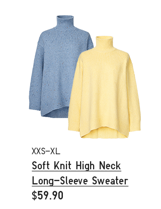 PDP 1 - WOMEN SOFT KNIT HIGH NECK LONG SLEEVE SWEATER