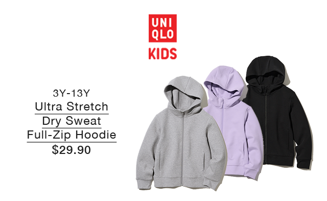 PDP 5 - KIDS ULTRA STRETCH DRY SWEAT FULL ZIP HOODIE