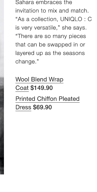 PDP 3 - WOMEN WOOL BLEND WRAP COAT, WOMEN PRINTED CHIFFON PLEATED DRESS