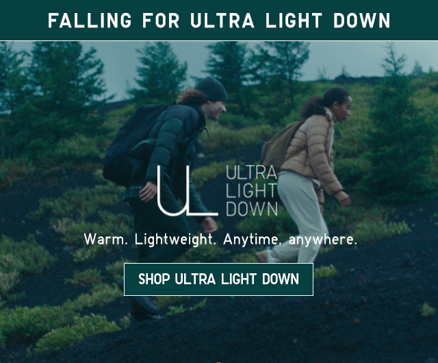 BANNER 2 - FALLING FOR ULTRA LIGT DOWN. SHOP ULTRA LIGHT DOWN.