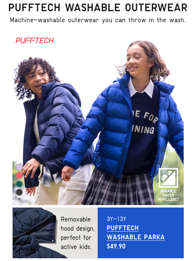 PDP7 - KIDS PUFFTECH WASHABLE PARKA