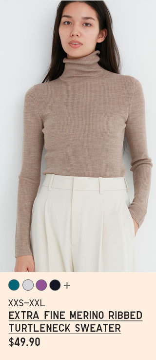 PDP 3 - WOMEN FINE MERINO RIBBED TURTLENECK SWEATER