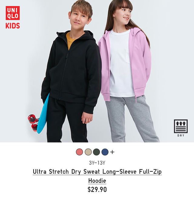 PDP4 - KIDS ULTRA STRETCH DRY SWEAT LONG SLEEVE HOODIE