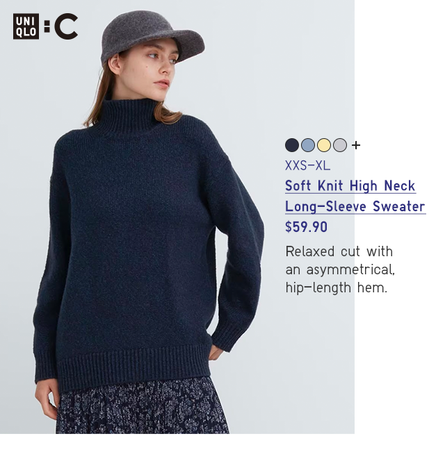 PDP3 - WOMEN SOFT KNIT HIGH NECK LONG-SLEEVE SWEATER