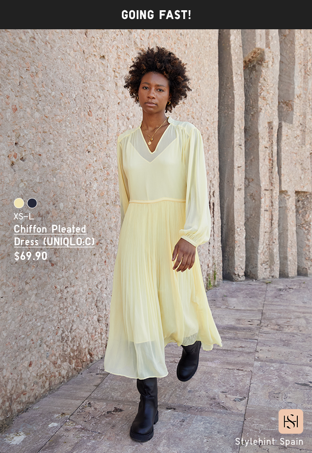 HERO - WOMEN CHIFFON PLEATED DRESS (UNIQLO: C)