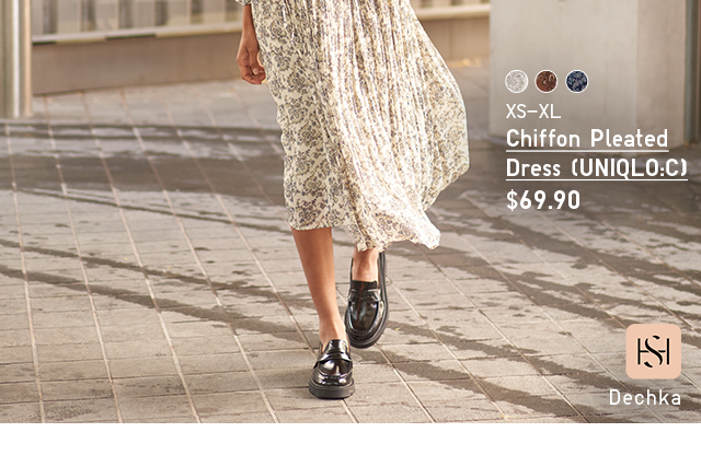 PDP 4 - WOMEN CHIFFON PLEATED DRESS UNIQLO:C