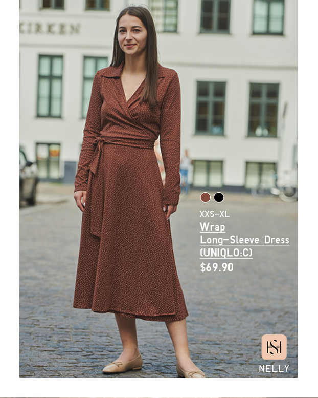 PDP 5 - WOMEN WRAP LONG SLEEVE DRESS