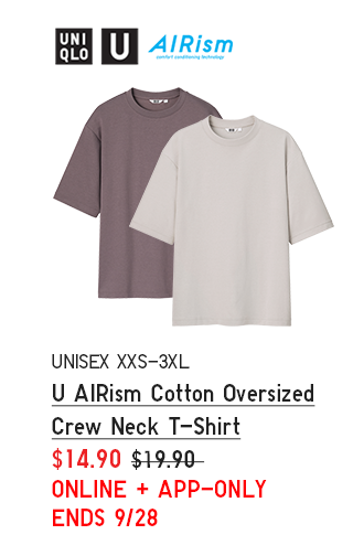 PDP 4 - UNISEX U AIRISM COTTON OVERSIZED CREW NECK T-SHIRT