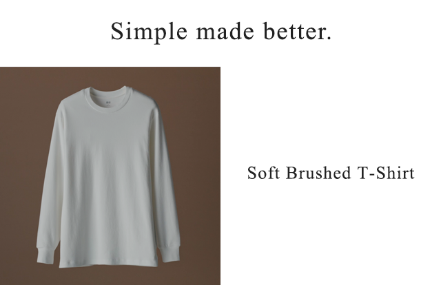 BANNER 1 - SIMPLE MADE BETTER. SOFT BRUSHED T-SHIRT.
