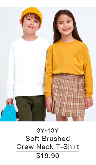 PDP 4 - KIDS SOFT BRUSHED CREW NECK T-SHIRT