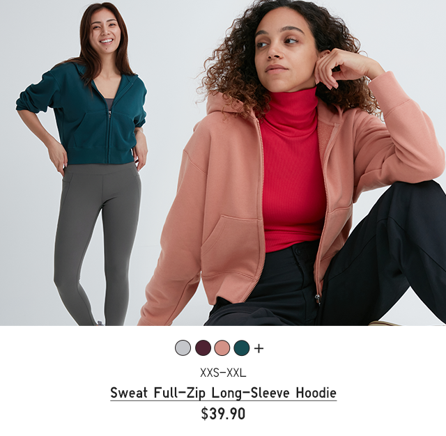 PDP1 - WOMEN SWEAT FULL ZIP LONG SLEEVE HOODIE