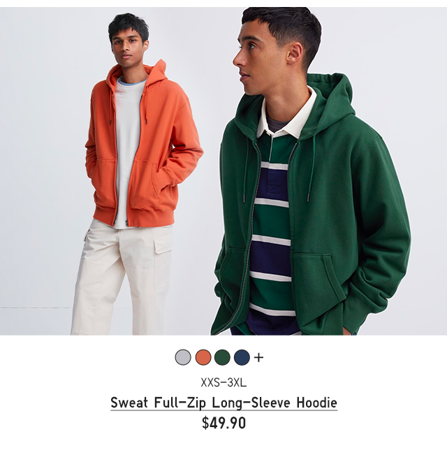 PDP4 - MEN SWEAT FULL ZIP LONG SLEEVE HOODIE