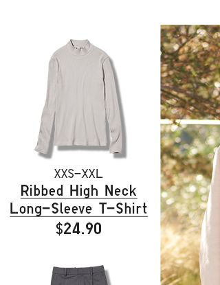 PDP1 - WOMEN RIBBED HIGH NECK LONG SLEEVE T-SHIRT