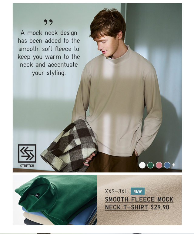PDP1 - MEN SMOOTH FLEECE MOCK NECK T-SHIRT