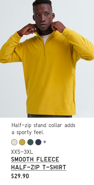 PDP2 - MEN SMOOTH FLEECE HALF ZIP T-SHIRT