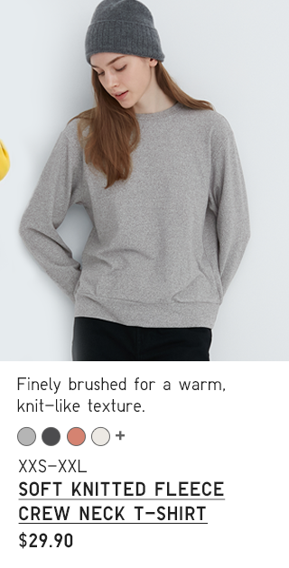 PDP3 - WOMEN SOFT KNITTED FLEECE CREW NECK T-SHIRT