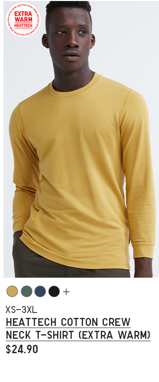 PDP 4 - MEN HEATTECH COTTON CREW NECK T-SHIRT (EXTRA WARM)
