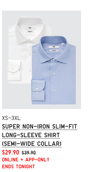 PDP 12 - MEN SUPER NON IRON SLIIM FIT LONG SLEEVE SHIRT SEMI WIDE COLLAR