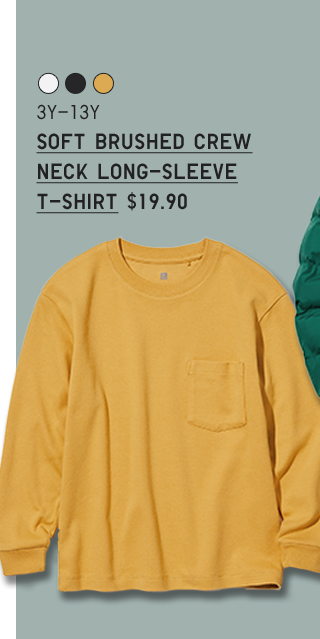PDP 9 - KIDS SOFT BRUSHED CREW NECK LONG SLEEVE T-SHIRT