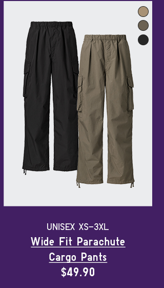 PDP 10 - UNISEX WIDE FIT PARACHUTE CARGO PANTS