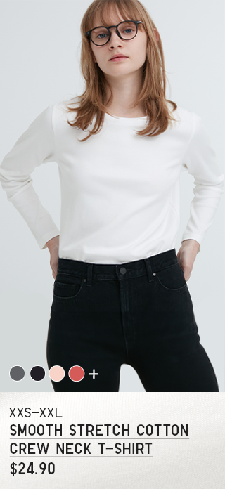 PDP 3 - WOMEN SMOOTH STRETCH COTTON CREW NECK T-SHIRT