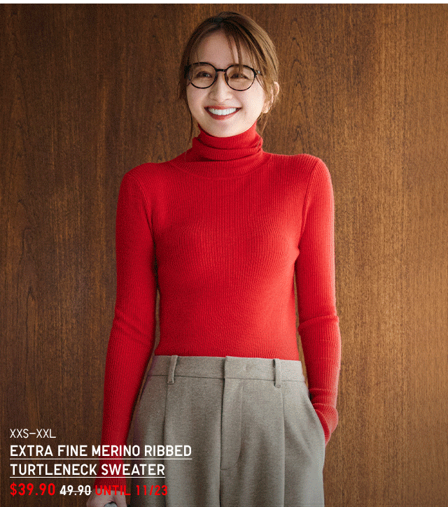 HERO - WOMEN EXTRA FINE MERNO RIBBED TURTLENECK SWEATER AND MEN WASHABLE RIBBED CREW NECK SWEATER