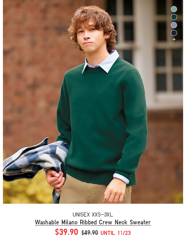 PDP 5 - MEN WASHABLE MILANO RIBBED CREW NECK SWEATER