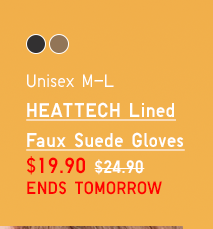 PDP4 - HEATTECH LINED FAUX SUEDE GLOVES