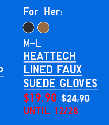 PDP 20 - HEATTECH LINED FAUX SUEDE GLOVES