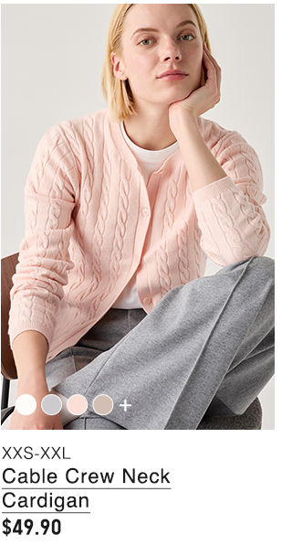 PDP10 - WOMEN CABLE CREW NECK CARDIGAN