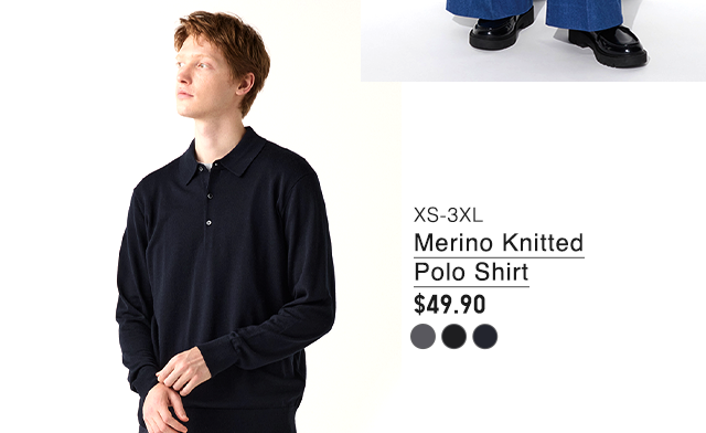 PDP5 - MEN MERINO KNITTED POLO SHIRT