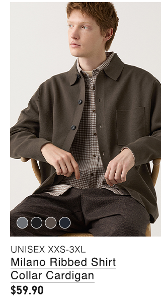PDP9 - MEN MERINO RIBBED SHIRT COLLAR CARDIGAN