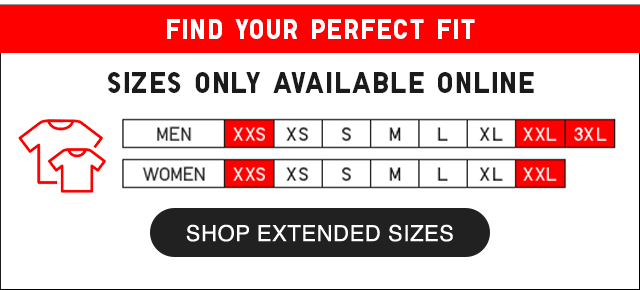 BANNER 3 - FIND YOUR PERFECT FIT. SHOP EXTENDED SIZES.