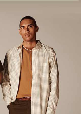 PDP12 - MEN AIRISIM COTTON OVERSIZED CREW NECK HALF SLEEVE T-SHIRT AND CHECKED FLANNEL SHIRT
