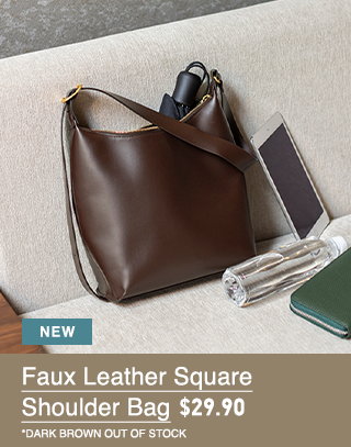 PDP18 - FAUX LEATHER SQUARE SHOULDER BAG
