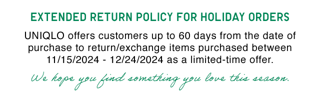BANNER 4 - EXTENDED RETURN POLICY FOR HOLIDAY ORDERS