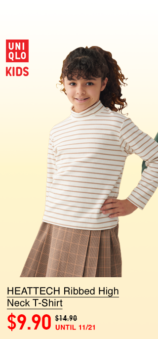 PDP1 - KIDS HEATTECH RIBBED HIGH NECK T-SHIRT