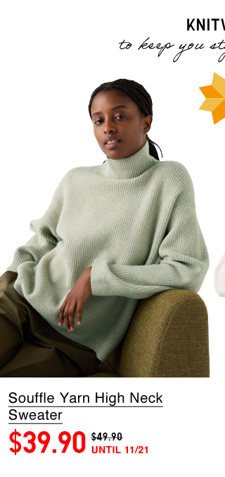 PDP 18 - WOMEN SOUFFLE YARN HIGH NECK SWEATER