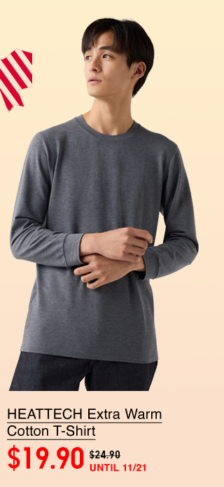 PDP4 - MEN HEATTECH EXTRA WARM COTTON T-SHIRT