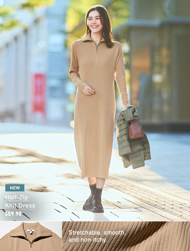 HERO - WOMEN JHALF ZIP KNIT DRESS