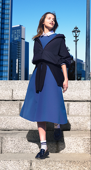 PDP11 - WOMEN POCKETABLE UV PROTECTION PARKA AND ULTRA STRRETCH SLEEVEKESS DRESS