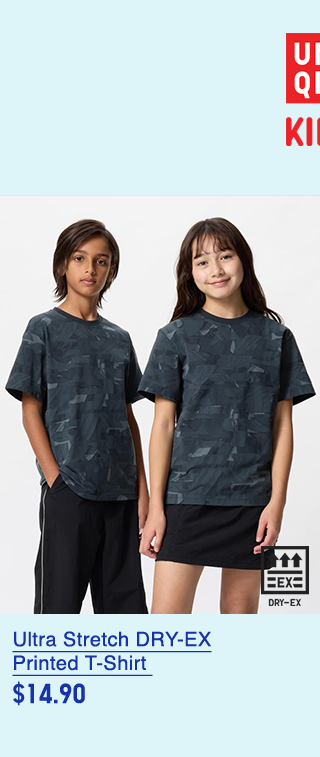 PDP23 - KIDS ULTRA STRETCH DRY-EX PRINTED T-SHIRT
