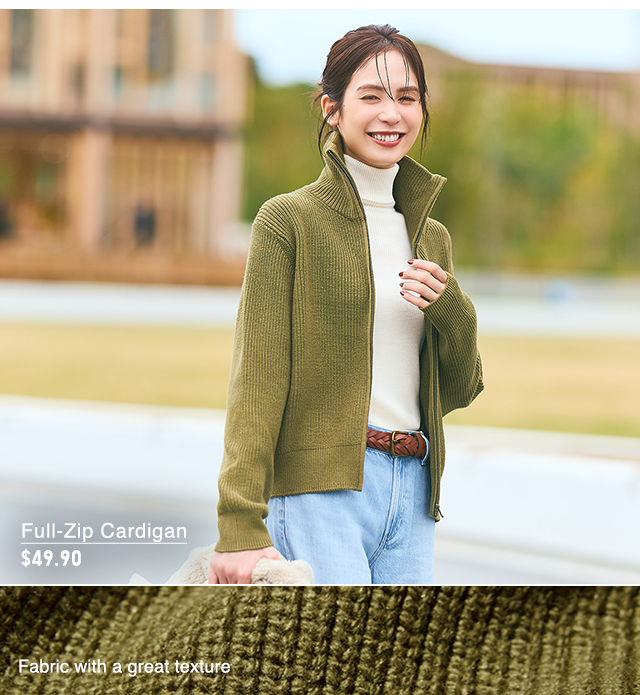 PDP4 - WOMEN FULL ZIP CARDIGAN