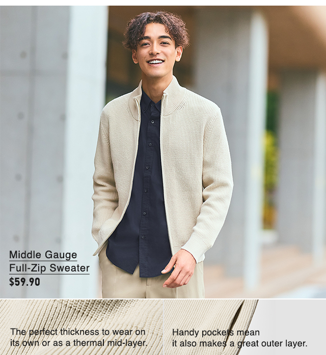 PDP5 - MEN MIDDLE GUAGE FULL ZIP SWEATER
