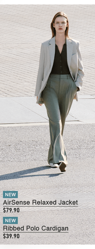 PDP6 - WOMEN AIRSENSE RELAXED JACKET AND RIBBED POLO CARDIGAN
