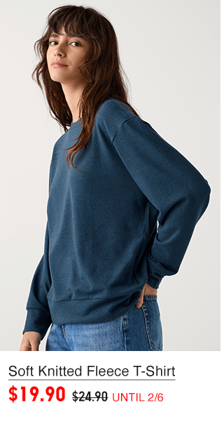 PDP7 - WOMEN SOFT KNNITTED FLEECE T-SHIRT