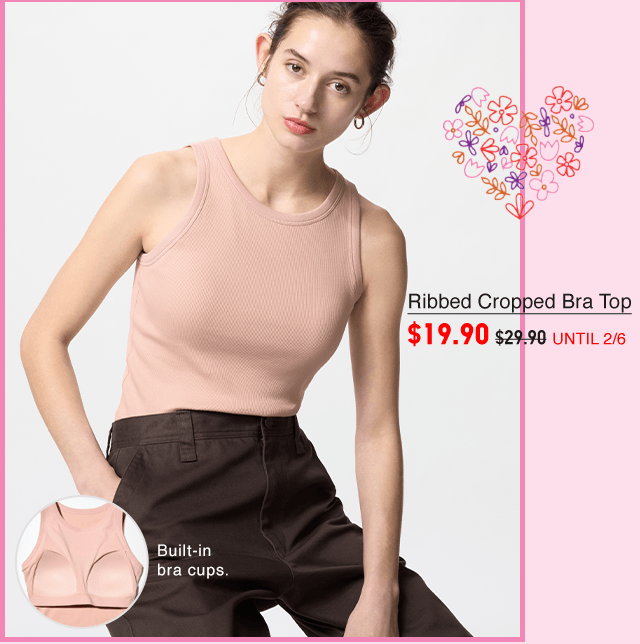 PDP4 - WOMEN RIBBED CROPPED BRA TOP